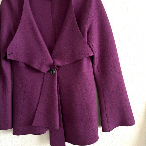 Beyond Threads Purple Bell Sleeve Alpaca Wool One Button Jacket Size XS - Picture 5 of 8